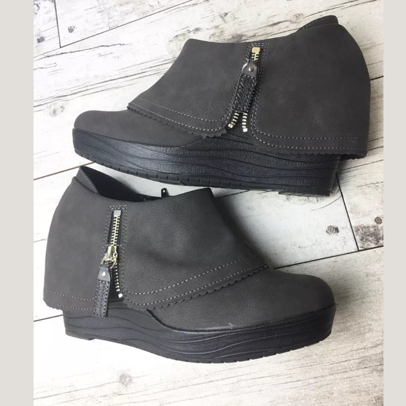 Dr. Scholl's Shoes - Dr. Scholl’s Memory Foam Gray Wedge Ankle Boots